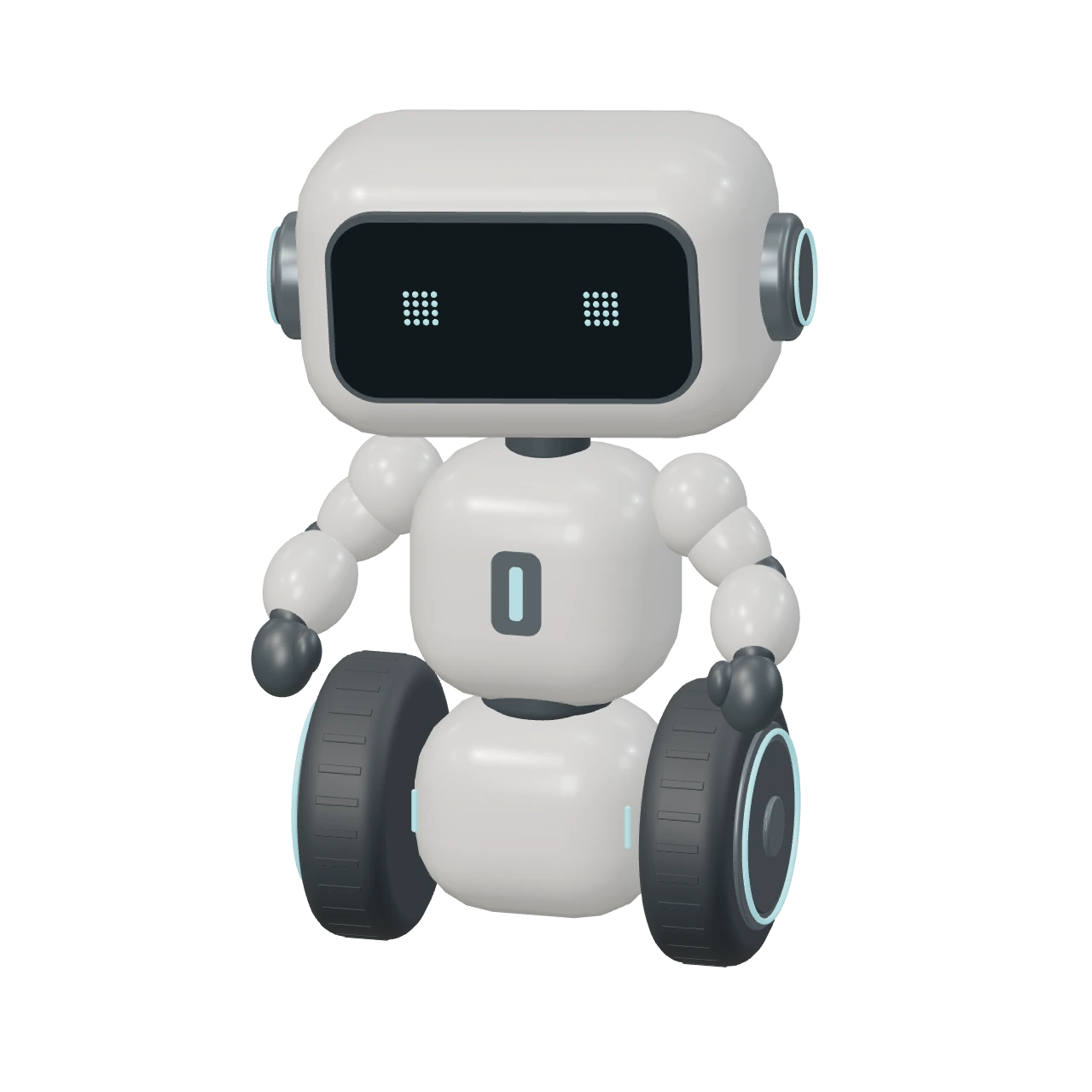 Kai, KAIZEN's cyan-eyed robot on two wheels